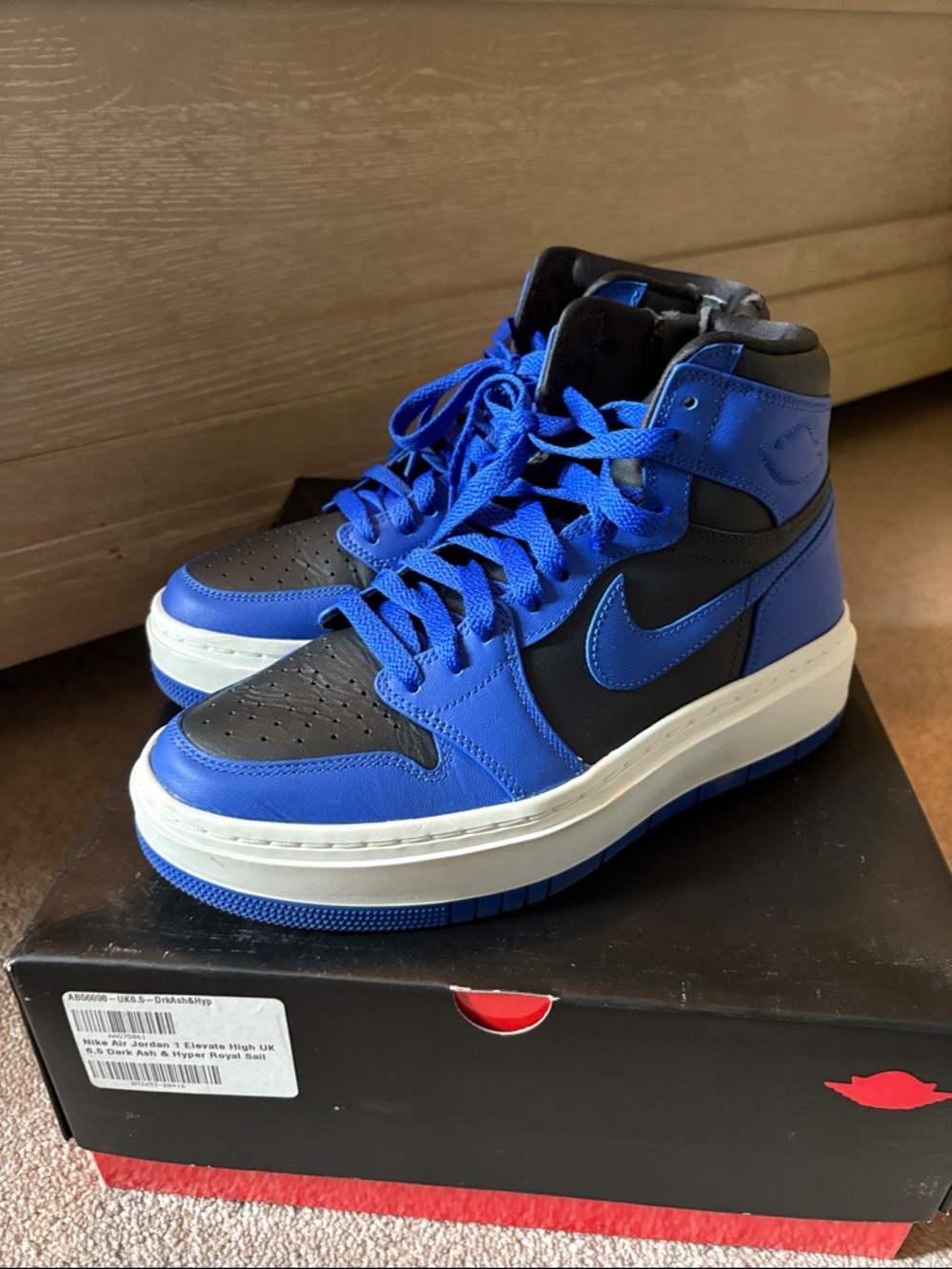 Nike Air Jordan 1 High Top in Black & Royal Blue